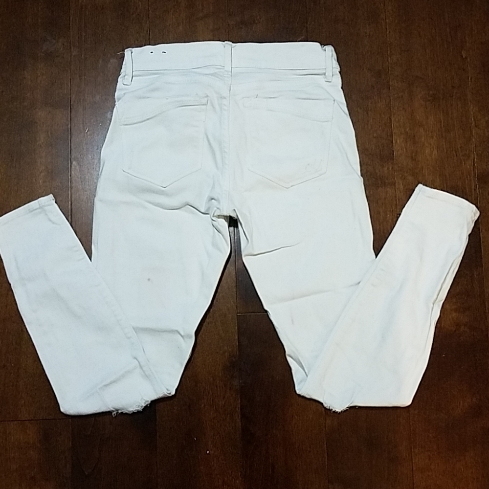 Express Ankle Legging Mid Rise White Jeans